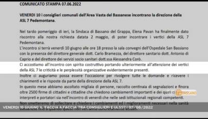 BASSANO DEL GRAPPA | VENERDI 10 GIUGNO IL 'FACCIA A FACCIA' TRA CONSIGLIERI E ULSS7