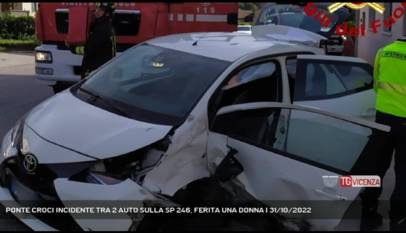 VALLI DEL PASUBIO | PONTE CROCI INCIDENTE TRA 2 AUTO SULLA SP 246